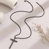 Simple Style Cool Style Cross Stainless Steel Men's Pendant Necklace main image 4