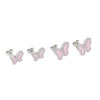 1 Pair Sweet Butterfly Enamel Stainless Steel 18K Gold Plated Ear Studs main image 8