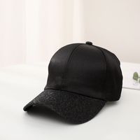 Women's Elegant Lady Simple Style Solid Color Sequins Curved Eaves Baseball Cap sku image 1