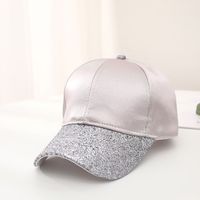 Women's Elegant Lady Simple Style Solid Color Sequins Curved Eaves Baseball Cap sku image 4
