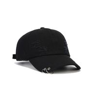 Unisex Hip-hop Punk Streetwear Solid Color Metal Curved Eaves Baseball Cap sku image 2