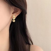 1 Pair Vintage Style Simple Style Solid Color Plating Alloy Gold Plated Ear Studs main image 3