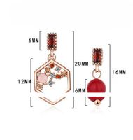 1 Pair Simple Style Geometric Plating Inlay Copper Zircon Rose Gold Plated Drop Earrings main image 2
