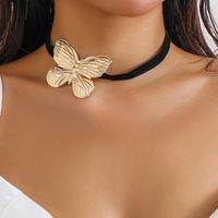 Wholesale Jewelry Retro Simple Style Irregular Butterfly Flannel Iron Patchwork Choker sku image 2