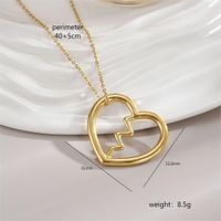 Stainless Steel 18K Gold Plated Modern Style Simple Style Polishing Plating Heart Shape Necklace main image 2