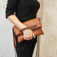 Women's Medium Pu Leather Solid Color Vintage Style Streetwear Square Zipper Shoulder Bag Crossbody Bag Square Bag main image 1