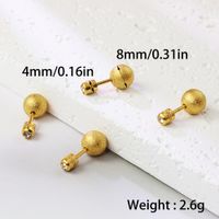 1 Pair Simple Style Round Plating Stainless Steel 18k Gold Plated Ear Studs main image 2