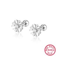1 Pair Vintage Style Streetwear Shiny Cross Plating Inlay Sterling Silver Zircon 18k Gold Plated White Gold Plated Ear Studs main image 6