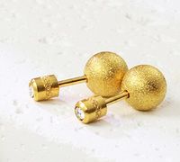 1 Pair Simple Style Round Plating Stainless Steel 18k Gold Plated Ear Studs sku image 1