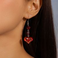 1 Pair Cute Heart Shape Alloy Drop Earrings main image 3