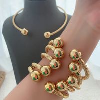 Streetwear Round Copper Plating 18k Gold Plated Bracelets Necklace main image 1