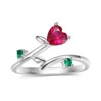 Dessin Original Romantique Style Simple Rose Argent Sterling Placage Incruster Zircon Anneau Ouvert main image 4