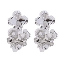 1 Pair Elegant Flower Plating Alloy Alloy Silver Plated Drop Earrings main image 6