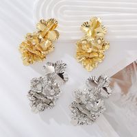 1 Pair Elegant Flower Plating Alloy Alloy Silver Plated Drop Earrings main image 1
