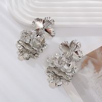 1 Pair Elegant Flower Plating Alloy Alloy Silver Plated Drop Earrings main image 4