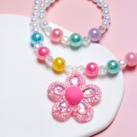 Princess Sweet Flower Arylic Resin Beaded Girl's Bracelets Necklace main image 3