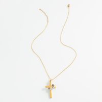Stainless Steel 18K Gold Plated White Gold Plated Streetwear Plating Cross Pendant Necklace main image 5