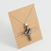 Stainless Steel 18K Gold Plated White Gold Plated Streetwear Plating Cross Pendant Necklace main image 1