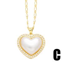 Sweet Fruit Heart Shape Copper Plating Inlay Zircon 18k Gold Plated Pendant Necklace main image 5