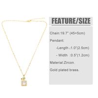 Sweet Fruit Heart Shape Copper Plating Inlay Zircon 18k Gold Plated Pendant Necklace main image 3