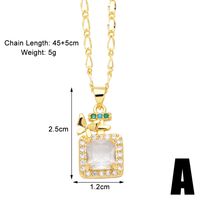 Sweet Fruit Heart Shape Copper Plating Inlay Zircon 18k Gold Plated Pendant Necklace sku image 1