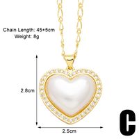 Sweet Fruit Heart Shape Copper Plating Inlay Zircon 18k Gold Plated Pendant Necklace sku image 3