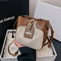 Women's Pu Leather Solid Color Classic Style Bucket String Bucket Bag main image 4