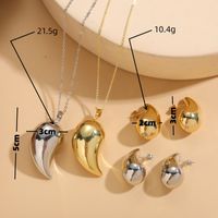 Süß Einfacher Stil Pendeln Wassertropfen Kupfer Überzug Aushöhlen 14 Karat Vergoldet Weißgold Plattiert Ohrringe Halskette main image 8