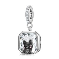 Original Design Cute Simple Style Rabbit Animal Dog Sterling Silver Inlay Zircon Jewelry Accessories sku image 3