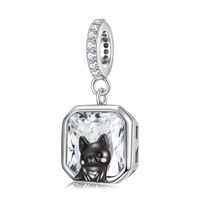 Original Design Cute Simple Style Rabbit Animal Dog Sterling Silver Inlay Zircon Jewelry Accessories main image 8