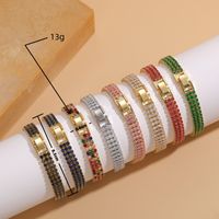 Simple Style Solid Color Copper Plating Inlay Zircon 14k Gold Plated Bracelets main image 10