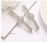Women's Sweet Solid Color Thai Silver Inlay Rhinestones Hair Clip main image 2