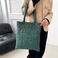 Women's Nylon Plaid Classic Style Sewing Thread Square Zipper Shoulder Bag sku image 4
