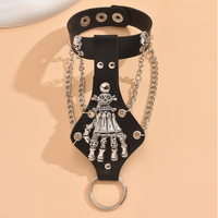 Punk Hand Skull Alloy Leather Unisex Bracelets main image 3