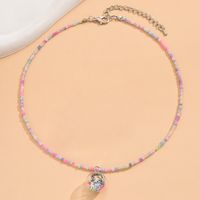 Ethnic Style Colorful Seed Bead Women's Earrings Necklace Jewelry Set sku image 3