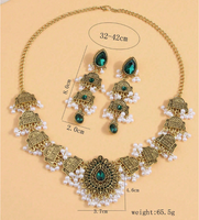 Glam Vintage Style Water Droplets Alloy Pearl Inlay Rhinestones Women's Jewelry Set main image 2
