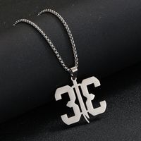 Hip-hop Number Stainless Steel Unisex Pendant Necklace main image 6