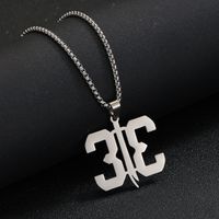 Hip-hop Number Stainless Steel Unisex Pendant Necklace main image 5