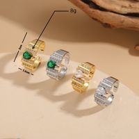 Retro Commute Water Droplets Copper Plating Inlay Zircon 14k Gold Plated White Gold Plated Open Rings main image 10