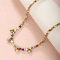 304 Stainless Steel 18K Gold Plated XUPING Bohemian Pearl Plating Inlay Heart Shape Butterfly Artificial Gemstones Necklace main image 7