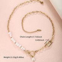 304 Stainless Steel 18K Gold Plated XUPING Bohemian Pearl Plating Inlay Heart Shape Butterfly Artificial Gemstones Necklace sku image 1