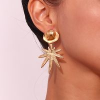 1 Pair Vintage Style Simple Style Classic Style Coconut Tree Plating Stainless Steel 18k Gold Plated Drop Earrings main image 5