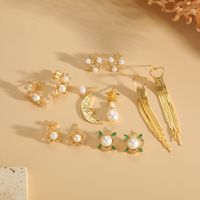 1 Pair Ig Style Simple Style Geometric Plating Inlay Copper Pearl Zircon 14k Gold Plated Earrings main image 7