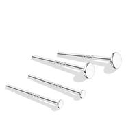 1 Pair Simple Style Solid Color Plating Sterling Silver Ear Studs main image 1