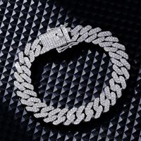 Kupfer Versilbert Hip Hop Felsen Einfacher Stil Überzug Metallknopf Inlay Twist Strasssteine Armbänder main image 1