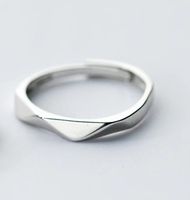 Simple Style Solid Color Sterling Silver Open Rings sku image 1