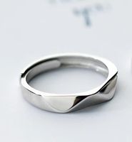 Simple Style Solid Color Sterling Silver Open Rings sku image 2