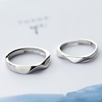 Simple Style Solid Color Sterling Silver Open Rings main image 1