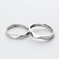 Simple Style Solid Color Sterling Silver Open Rings main image 3