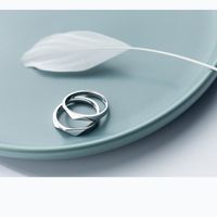 Einfacher Stil Einfarbig Sterling Silber Offener Ring main image 4